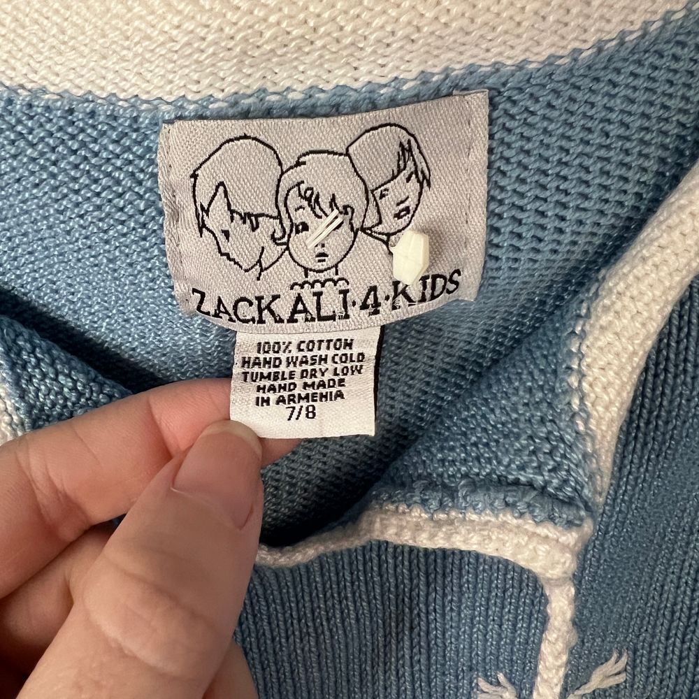 Zack ali 4 Kids Sweater Knit Christmas Winter Snowman Snowflakes Tassels‎ Sz 7/8 - Picture 2 of 4